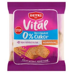 DETKI Háztartási keksz, cukormentes, 180 g, DETKI "Vitál Cukor Stop", teljes kiőrlésű