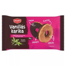DETKI Vaníliás karika, 150 g, DETKI, étbevonóval félig mártva