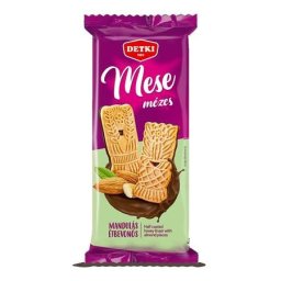DETKI Mézes linzer, 180 g, DETKI "Mese", manduladarabokkal, kakaós étbevonómasszával félig mártva