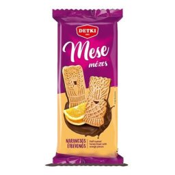 DETKI Mézes linzer, 180 g, DETKI "Mese", narancsdarabokkal, kakaós étbevonómasszával félig mártva