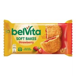 BELVITA Keksz, 50 g, BELVITA "Jó reggelt! Softy" epres töltelékkel