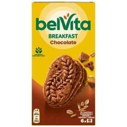 BELVITA Keksz, 6x50 g, BELVITA "Jó reggelt", kakaós