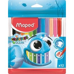 Filctoll készlet 12 db-os, 2 mm, kimosható, Maped Color Peps Ocean