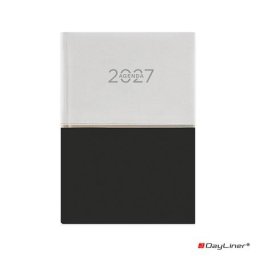 DAYLINER Naptár, tervező, A5, napi, DAYLINER "Contrast", fehér-fekete