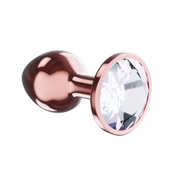 Butt plug fm alapszles kristly dsz rzsaarany 8,3 cm hossz