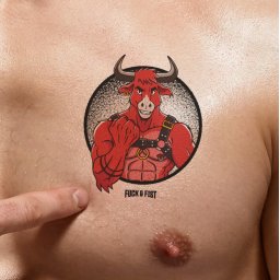 Minotaur ideiglenes tetoválás 9 x 7,5 cm fekete-piros