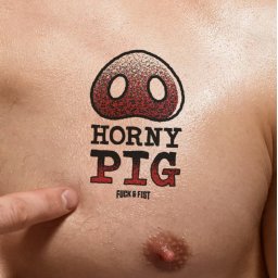 Ideiglenes tetoválás Horny Pig malac motívummal 9x6 cm