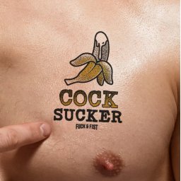 Ideiglenes tetoválás felirat cock sucker 9 x 6,5 cm