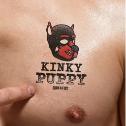 Ideiglenes tetoválás Kinky Puppy fekete-piros 9 x 6,5 cm