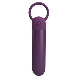 Mini vibrátor 10 rezgésmód USB töltés 6x1,8 cm lila szilikon