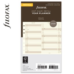 Filofax Naptárbetét Éves Vertikális Personal Krém 2027