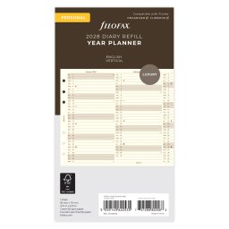 Filofax Naptárbetét Éves Vertikális Personal Krém 2028