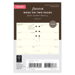 Filofax Naptárbetét Heti 1 hét / 2 oldal Pocket Krém 2027
