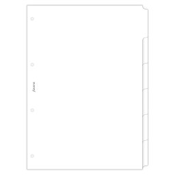 Filofax Elválasztó lapok Bianco 6 regiszter A4 Fehér