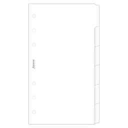 Filofax Elválasztó lapok Bianco 6 regiszter Personal Fehér
