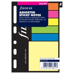 Filofax Öntapadó színes jelölő címke és jegyzet kis méret Multifit Vegyes színű