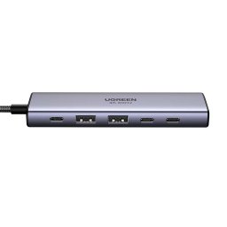 Ugreen CM511 Hub 6in1 3xUSB-C-2xUSB 3.0, HDMI, PD100W, 10Gbps, 4K60Hz, szürke