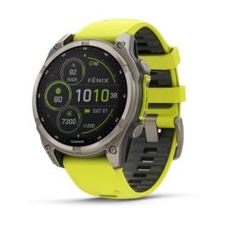 Garmin 010-02906-21 fenix 8 47mm SOLAR Sapphire, titanium, neonsárga/grafit szilikon szíjjal (ED XD)