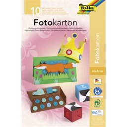 FOLIA Dekorkarton, 2 oldalas, 22x33 cm, 300 g, 10 lap, FOLIA, vegyes színek
