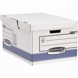 Archiváló konténer csapófedéllel, karton, 310 x 390 x 560 mm., Bankers Box System by Fellowes(R) 2 db/csomag, kék/fehér