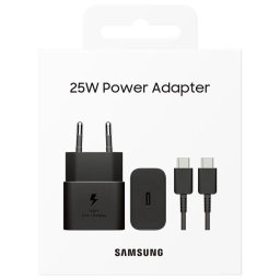 Samsung T2510 25W Blister Hálozati Töltőfej + USB-C Adatkábel - Fekete