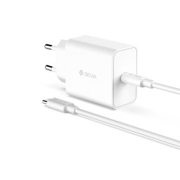 Devia GS-W45A0948 Rocket PD 45W Hálózati Töltőfej + PD USB Type-C Töltőkábel - Fehér
