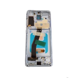 Samsung Galaxy S20 LCD + érintőpanel kerettel, OLED, kék, SM-G980