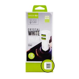 Green On C309 QC 18W Autós töltőfej és Micro USB Adatkábel - Fehér