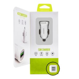 Green On DL-C17 1A USB Autós Töltő és Micro USB Adatkábel - Fehér