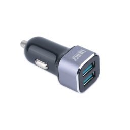 UNIQ 2.4A 2xUSB Autós Töltőfej + Micro USB 1M Adatkábel - Grafit