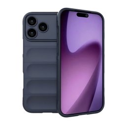 Szilikon telefonvédő (ütésállóság, kameravédő, 3D) SÖTÉTKÉK Apple iPhone 17 Pro