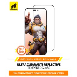 Apple iPhone 16 Pro Max/17 Pro Max TG Anti-Reflective 2.5D Üvegfólia - Fekete