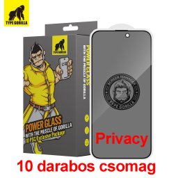 Apple iPhone 15 Pro TG Privacy 10 Darabos 2.5D Üvegfólia - Fekete