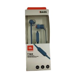 JBL Tune 160 vezetékes stereo headset, 3.5mm jack csatlakozó, mikrofonnal, kék