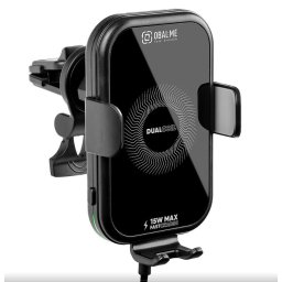 Szellőzőre helyezhető autós tartó, wireless töltés, 15W, fekete, OBAL:ME GravCharger (OMWGCH01)