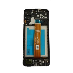 Samsung Galaxy A04s LCD + érintőpanel kerettel, fekete, SM-A047, CDOT