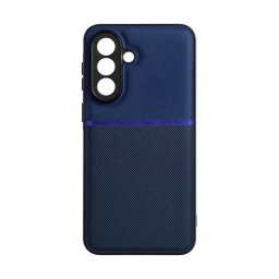 Szilikon telefonvédő (ütésállóság, mágneses, bőr hatású hátlap, csíkos) SÖTÉTKÉK Samsung Galaxy A37 5G (SM-A376)
