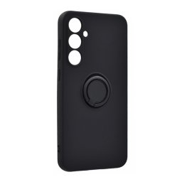 Szilikon telefonvédő (tartógyűrű, mikrofiber plüss belső, mágneses, kameravédő) FEKETE Samsung Galaxy A57 5G (SM-A576)