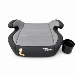 Mama Kiddies(R) i-Size HappyRide ülésmagasító (125-150 cm) szürke színben baby zsiráf mintával - Ajándék pohártartó
