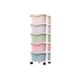 Görgős polcrendszer fiókokkal TONES 97x36x36 cm, színes kivitel