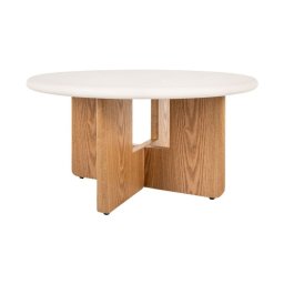 Kerek konferenciaasztal AZONE, ekrü/tölgy