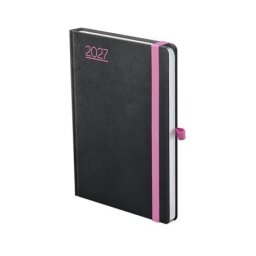 TOPTIMER Naptár, tervező, A5, heti, TOPTIMER, "Nero", fekete-pink
