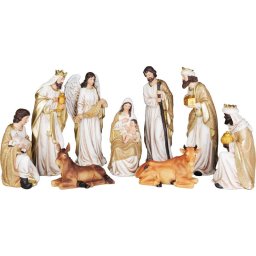 Dekoráció MagicHome Karácsonyi, betlehem, 11 figura, polirezin, 25 cm