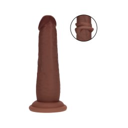 RealRock - dupla sűrűségű élethű dildó (barna, 15,5 cm)