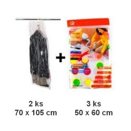 Vákuumzsák 3 db 50x60cm + 2 db függő zsák 70x105cm