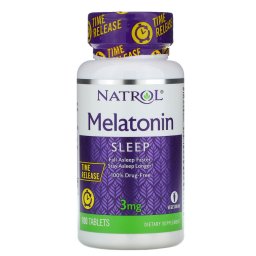 Natrol Melatonin, 3 mg lassú felszívódású, 100 db