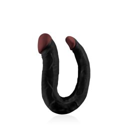 HOODLUM 16" U-SHAPED DONG BLACK Kétvégű dildo