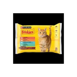FRISKIES Szószban Marhával/Csirkével/Tengeri hallal/Tőkehallal nedves macskaeledel 4x85g