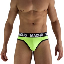 Macho férfi tanga dupla tartással fluoreszkáló sárga S méret
