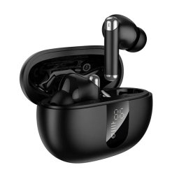 HOCO EQ26 bluetooth fülhallgató SZTEREO (v5.4, TWS, mikrofon, aktív zajszűrő, LED kijelző + töltőtok) FEKETE